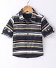 INFINITY Cotton Twill Full Sleeves Striped Shirt - Navy Blue