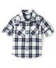 INFINITY Cotton Woven Full Sleeves Indigo Checked Shirt - Navy Blue & Green