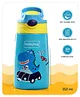 Babyhug Stainless Steel Insulated Sipper Bottle Dino Print Blue  - 350 ml| Soft Silicon Spout| 304 Grade SS| Hygienic Flip Cap| Stylish Handle| Odar Free