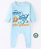 BLUSHES Ganesha Theme 100% Cotton Full Sleeve Ganesh Chaturthi Printed Romper-Powder Blue