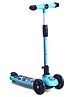 3 Wheel Foldable Kids Scooter with LED Lights and 4 Level Adjustable Handle Bar - Blue| Compact Fold| Lean-to-Steer| Toy for 3 to 14 years Boys and Girls| Activity Gift| Promotes Physical Activity