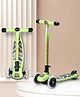 3 Wheel Foldable Kids Scooter with LED Lights and 4 Level Adjustable Handle Bar - Green| Compact Fold| Lean-to-Steer| Toy for 3 to 14 years Boys and Girls| Activity Gift| Promotes Physical Activity
