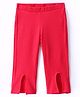 UCB Cotton Full Length Solid Leggings with Front Slit - Fuchsia