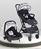 R for Rabbit Pocket Stroller Lite Travel System for Baby Stroller & Pram + Infant Car Seat for Kids, Travel Friendly Compact Fold for 0-3 Years Babies|Quick Fold & Sturdy| (Black Multi)