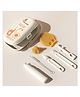 R for Rabbit Hygo Care Jumbo Baby Bottle Cleaning Brushes, Nipple, Straw & Feeding Bottle Cleaner Set with 30 ml Travel-Sized Spray Container, BPA-Free Silicone Bristles, Built-in Drying Rack (Beige)
