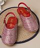 Minesole Stone Embellished Sandals -  Red