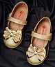 Minesole Shimmer & Bow Embellished  Ballerinas - Gold