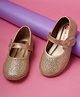 Minesole Shimmer Embellished   Ballerinas - Gold