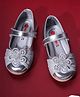 Mine Sole Floral Stone Detailed & Shimmered Ballerinas - Silver