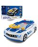 Happy Hues Musical Steering Wheel Toys for Kids- with Headlights & Realistic Vehicle Sound- Simulated Driving Racing Car Game for Kids- Police Theme- White