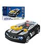 Happy Hues Musical Steering Wheel Toys for Kids- with Headlights & Realistic Vehicle Sound- Simulated Driving Racing Car Game for Kids- Police Theme- Black