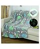 Happy Hues Glow in The Dark Blanket for Toddlers, Kids & Teens- 80 x 70 inch/ 200cm x 180cm -Lightweight Soft & Cozy Throw Blankets- Grey Dinosaur