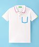 UCB Cotton Knit Half Sleeves Solid Colour Polo T-Shirt - White