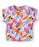 Babyhug Cotton Knit Half Sleeves T-Shirt with Abstract Print - White