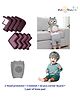 NeonateCare Baby Helmet(Grey star helmet) Baby Head Protection Cushion Backpack(Grey head protector)With Knee pad(multicolor) and 10 pcs corner guards (pack of 4 utility items)