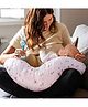 NeonateCare Premium 2 In 1 Model 100 % Cotton Extra Large BreastFeeding Recron Pillow Removable Cover wIth Zip Buckle Adjust - Rabbit Print