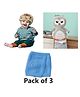 NeonateCare Baby safety Combo of Baby Helmet and Baby Head Protector Cushion Backpack with knee pads (Cream Jungle + Grey Head protector + knee pads) (pack of 3)