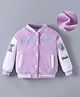 Kookie Kids Full Sleeves Bomber Jacket With Patch Detailing - Purple