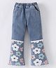 Kookie Kids Full Length Denim Jeans With Sequins & Lace Detailing - Blue