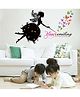 Oren Empower Fairy & Butterfly Pvc Vinyl Medium Wall Sticker - Black