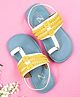 The Madras Trunk Strap Design Detailed Kolhapuri Sandals - Blue & White