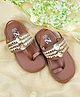 The Madras Trunk Strap Design Detailed Kolhapuri Sandals - Tan