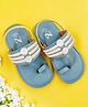 The Madras Trunk Strap Design Detailed Kolhapuri Sandals - Blue