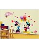 Oren Empower Mickey & Minnie With Balloon Pvc Vinyl Large Wall Sticker - Multicolour