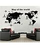Oren Empower World Map Theme Pvc Vinyl Large Wall Sticker - Black