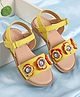 Babyoye Velcro Closure Sandals with Floral Applique - Yellow