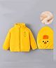 Kookie Kids Full Sleeves High Neck Front Open Padded Quilted Jacket with Duck Print & Applique - Yellow
