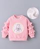 Kookie Kids Full Frill Sleeves Top With Bunny Print & Frill Detailing - Pink