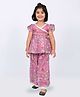 Twisha Half Sleeves Floral Printed & Lace Embellished Top With Coordinating Palazzo Set - Pink