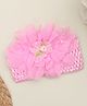 Yellow Bee Ruffle Flower & Pearl Detailed Headband - Pink