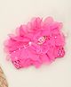 Yellow Bee Ruffle Flower & Pearl Detailed Headband - Fuchsia