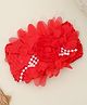 Yellow Bee Ruffle Flower & Pearl Detailed Headband - Red