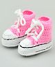 Funkrafts Handmade Crochet Woollen Booties Shoes - Pink