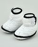 Funkrafts Woollen Handmade Crochet  Booties - White