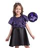 Hola Bonita  Frilled Sleeves Sequined Embroidered Jacket With Satin Party Wear Dress - Purple