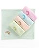 Doodle Poodle Terry Cotton Knit Rainbow Embroidery Wash cloth L 25.4 x B 25.4 cm Pack of 5 - Blue Pink & Green
