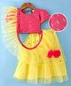 Saka Designs Woven Half Sleeves Choli Lehenga Set with Dupatta & Sequin Embroidery & Tassel Detailing - Yellow & Pink
