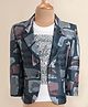 Dapper Dudes Full Sleeves Abstract Printed Blazer With Tee - Grey