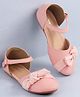 Pine Kids Bow Applique Ballerinas with Velcro Closure - Pink