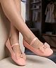 Pine Kids Bow Applique Ballerinas with Backstrap- Pink
