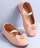 Pine Kids Bow Applique Ballerinas with Backstrap- Pink