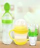 Kidbea Baby Fruit & Spoon Feeder with Yellow Shipper soft pacifer/feeder, Anti-Colic, Plastic-Free Pack of 3