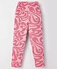 Evimo Single Jersey Knit Full Length Floral Printed Leggings - Pink