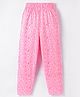 Evimo Single Jersey Knit Full Length Heart Printed Leggings - Light Pink