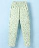 Evimo Single Jersey Knit Full Length Floral Printed Leggings - Mint Green