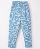 Evimo Single Jersey Knit Full Length Leggings with Marble Print - Sky Blue